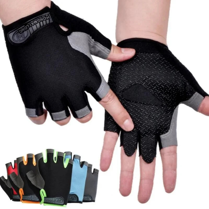 Weightlifting Gloves - 1Pair Gym Gloves Fingerless Gloves Anti-Slip