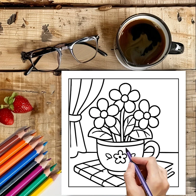 Easy Cute Flower Coloring Book - Chalk Bag review and price