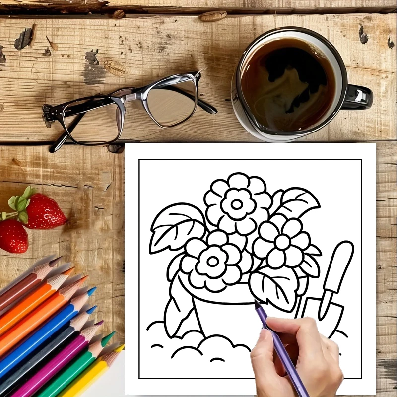 Easy Cute Flower Coloring Book - Chalk Bag review and price